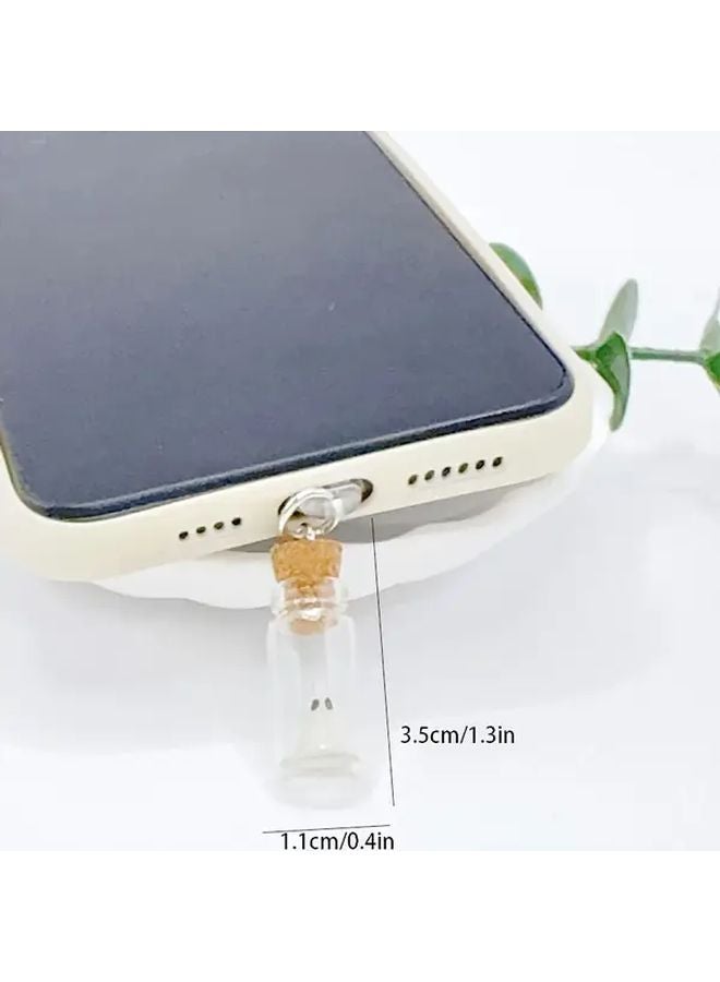 Glow In The Dark Ghost Bottle Phone Charm DIY Dust Plug For Iphone 5 14 Pro Max - Image 4
